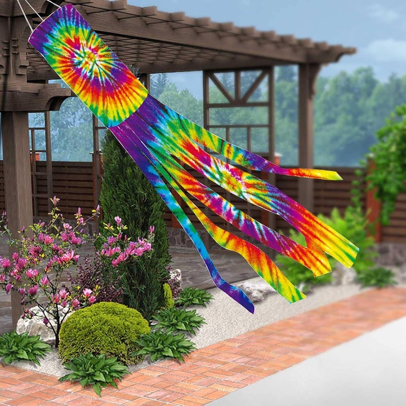 woobles Rainbow Windsock Wind Sculptures Rainbow Garden Colorful Hanging Decoration Wind Socks Outdoor For Flag Pole Caravan Camping Garden - Image 3